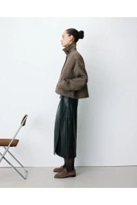 Manteau court pied-de-poule
