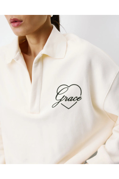 Sweatshirt oversize col polo
