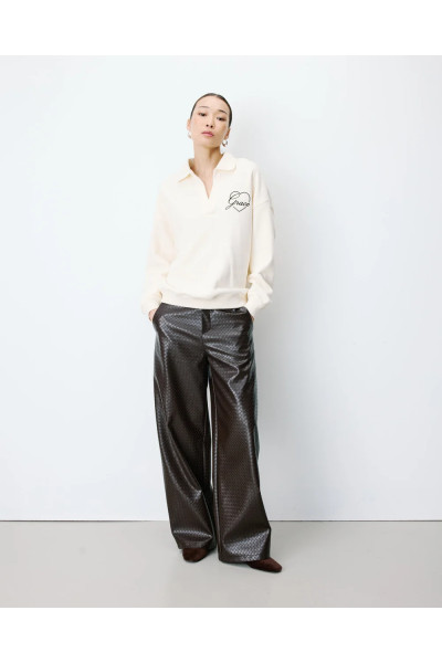 Sweatshirt oversize col polo