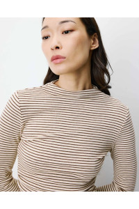 Top rayé taille froncée