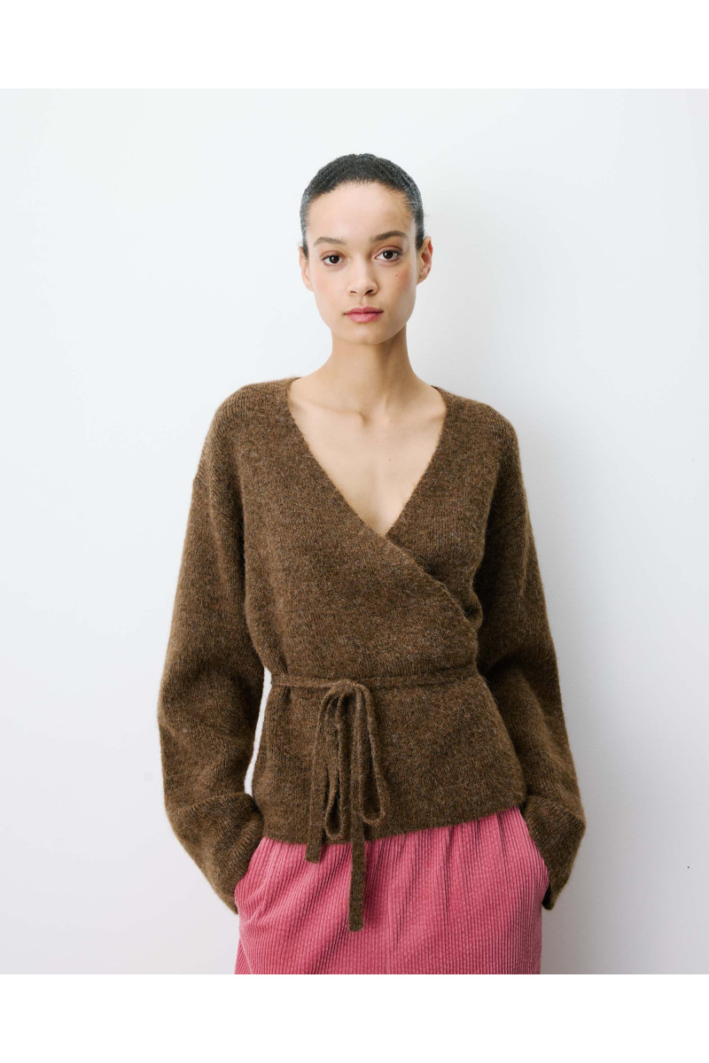 Cardigan droit cache-coeur