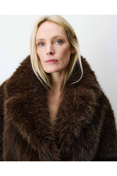 Manteau oversize en fausse fourrure