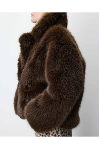 Manteau oversize en fausse fourrure