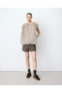 Gilet sans manches en fausse fourrure