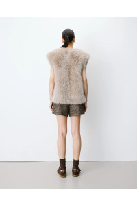 Gilet sans manches en fausse fourrure