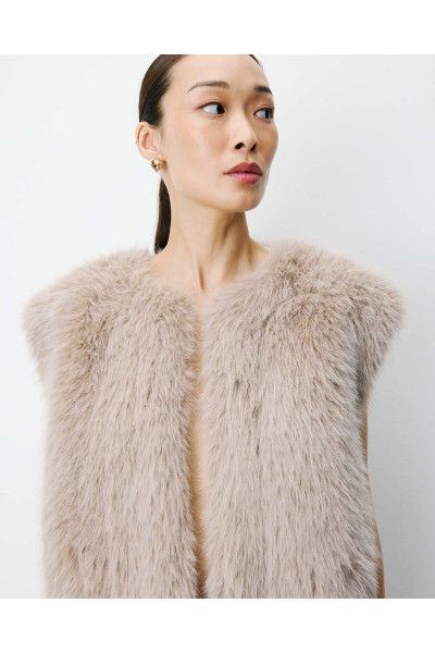 Gilet sans manches en fausse fourrure