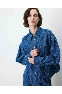Chemise en denim à motif