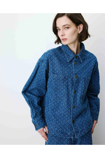 Chemise en denim à motif