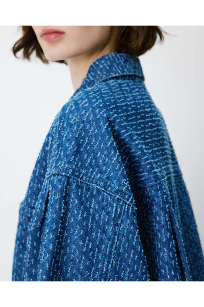 Chemise en denim à motif