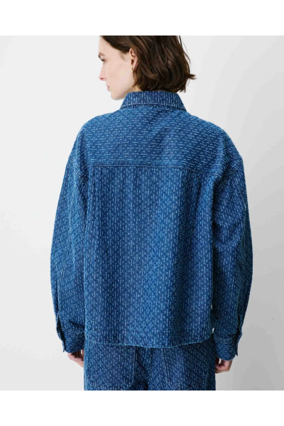 Chemise en denim à motif