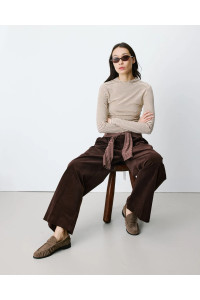 Pantalon baggy en velours