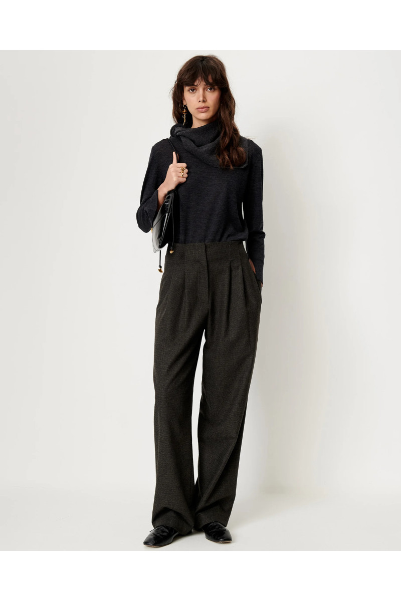 Pantalon à motif pied de poule