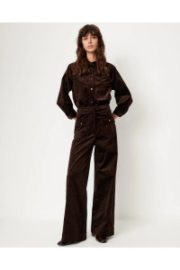 Pantalon droit en velours