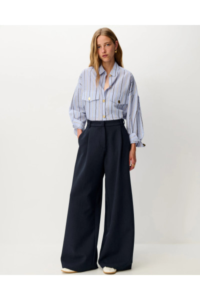Pantalon ample en flanelle