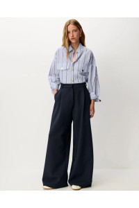 Pantalon ample en flanelle