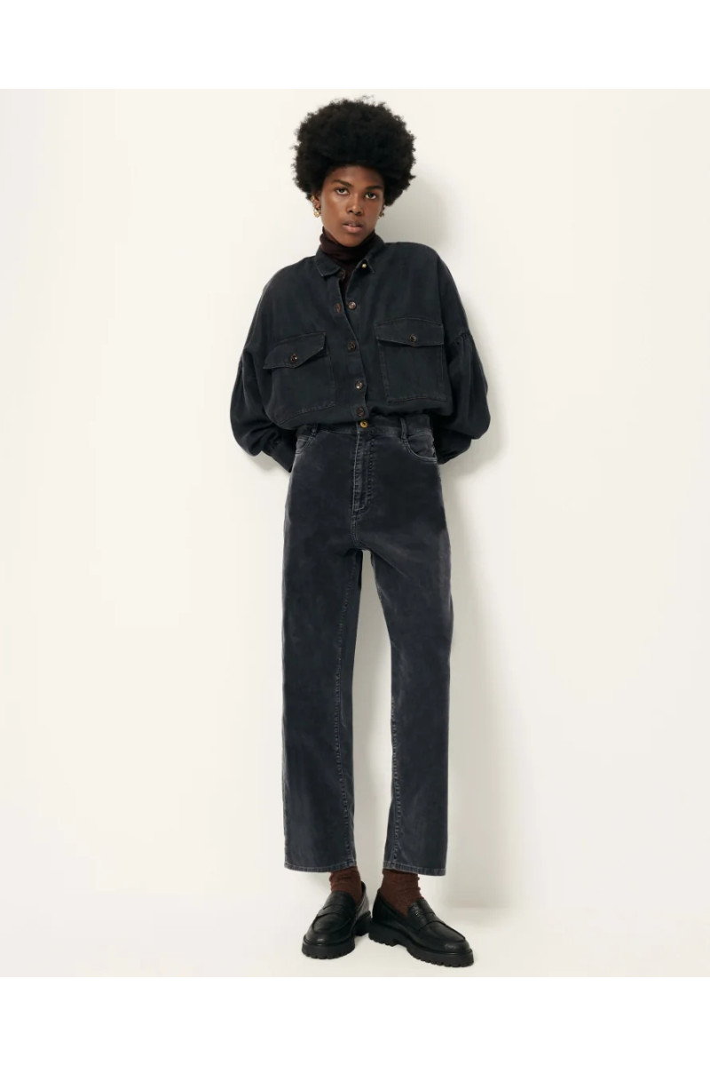 Pantalon droit en velours